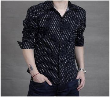 Black Slim fit Printed Shirt For Men