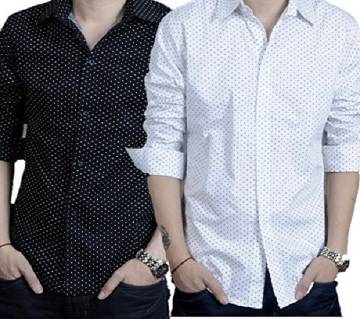 Combo Slim fit Long Sleeve Shirt For Men-2pcs