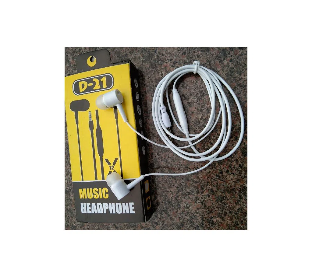 D21 IN EAR EARPHONE FOR ANDROID (White)