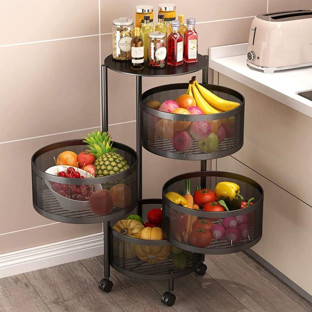 4 Layer Round Shape Kitchen Rack