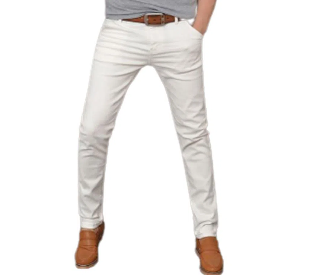 Slim-fit Stretchable Denim Jeans Pant-white 