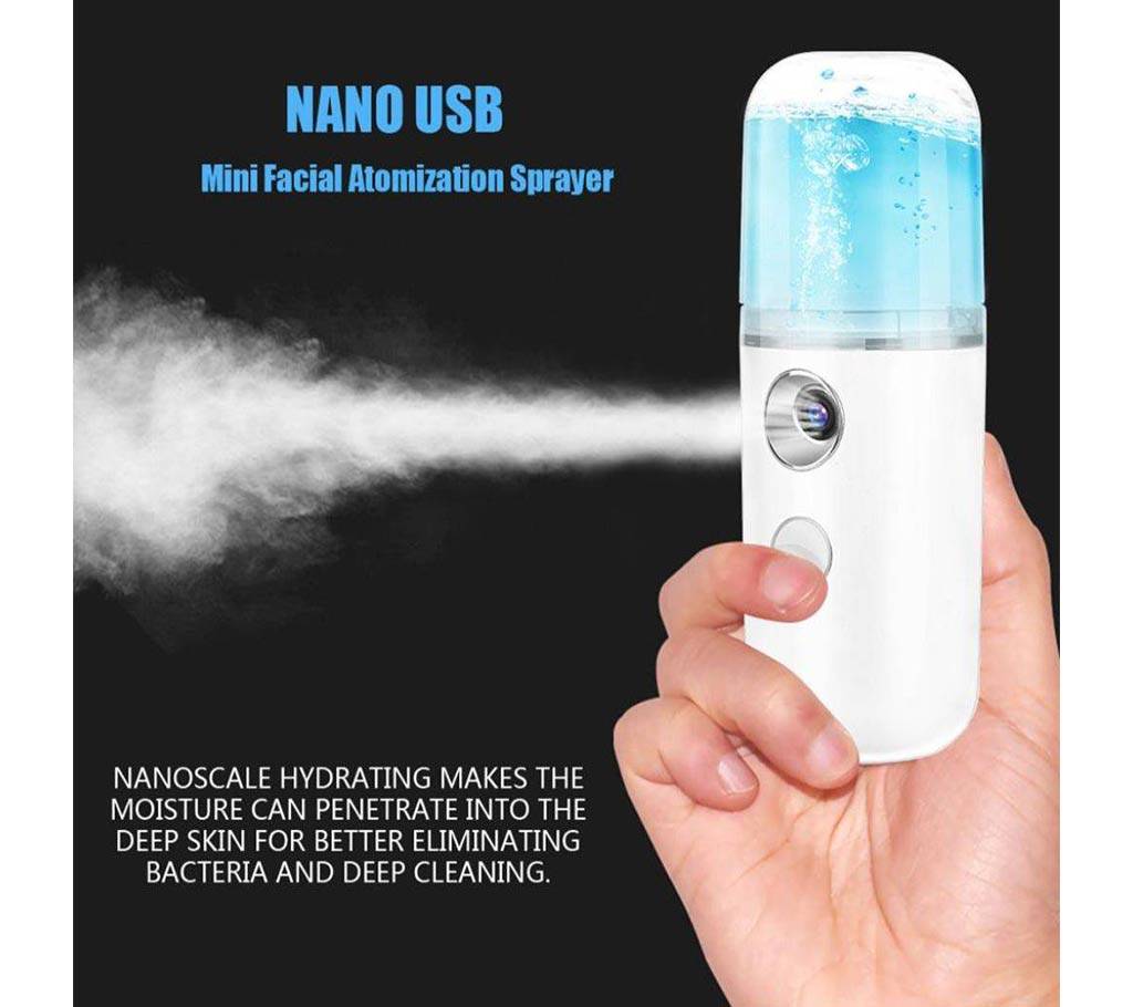 Nano Mist Sprayer | Face Sprayer | Sanitizer Sprayer || Foggy Sprayer || USB Handy Nano Mist Spray Atomization Mister Face Facial Moisturizing Mist বাংলাদেশ - 1153173