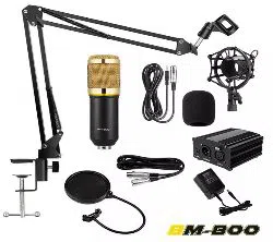 Condenser Microphone BM-800 Studio Package With Phantom Power Supply Studio Microphone BM800 Microphone Studio Light Music Recording Studio Guitar Sin
