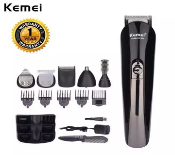 KM-600 6 in 1 Rechargeable Hair Trimmer - Black