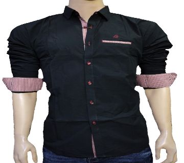 full sleeve casual shirt for men -Black 