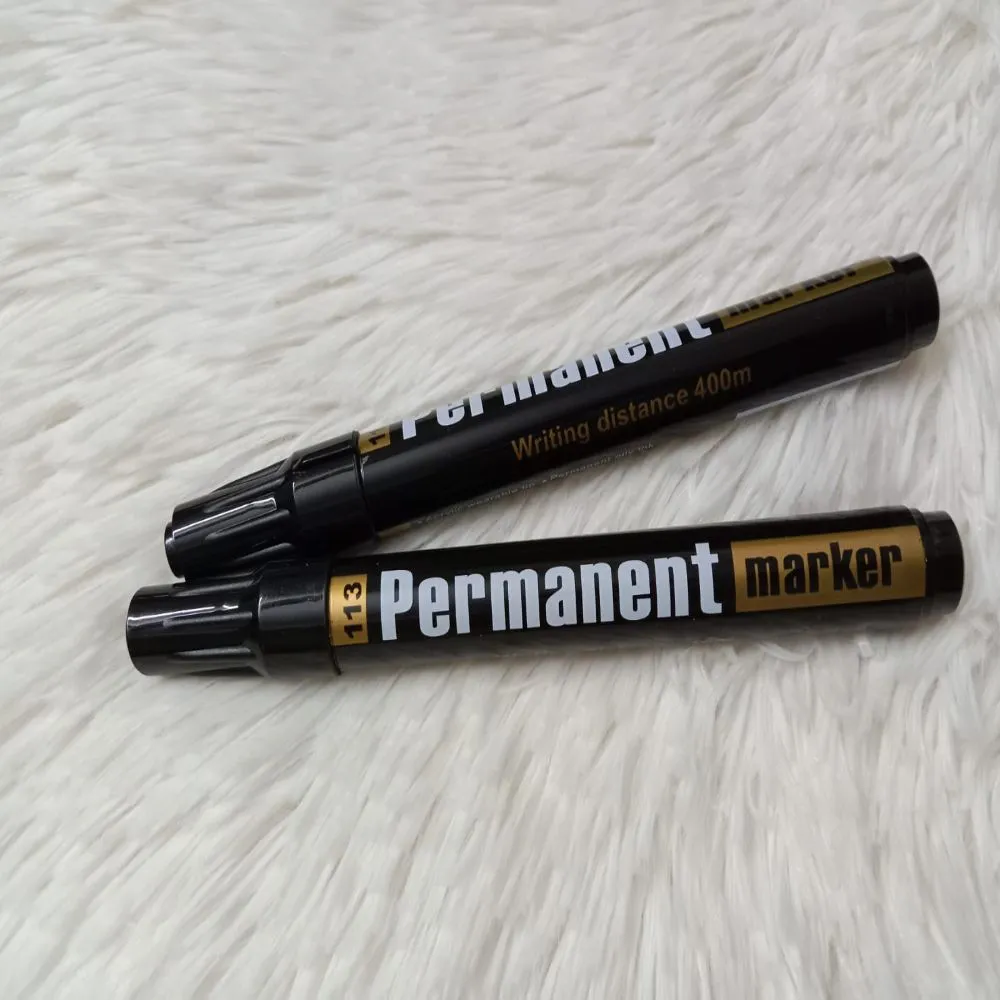2 Piece GXin G-113 Non Removable Black Permanent Marker Pen.