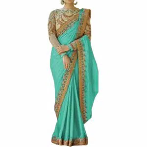 Georgette Sharee For women with Blouse piece -Green 