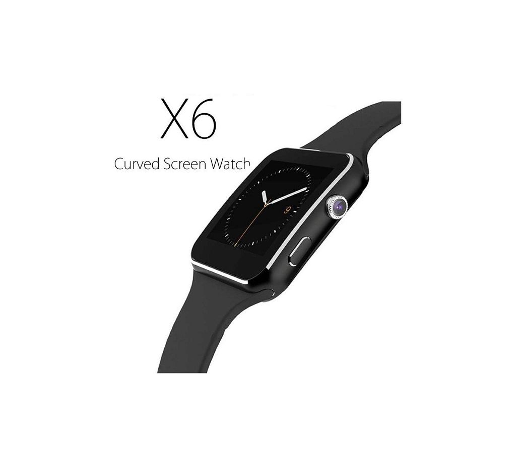 X6 Curved Display Single Sim And Bluetooth Dial স্মার্ট ওয়াচ ব্ল্যাক বাংলাদেশ - 1186445