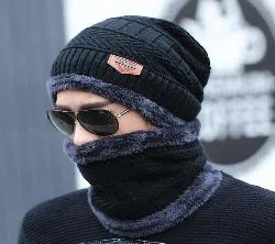 Woolen Winter Cap With Neck Band For Men Fashion Plus And Women - Premium Quality