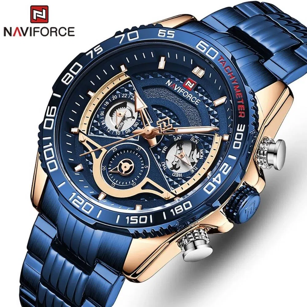 NAVIFORCE NF9185 Stainless Steel Chronograph Watch For Men