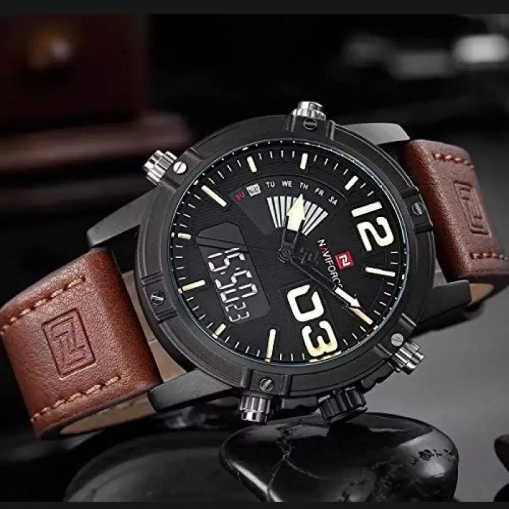 NaviForce NF9095 Digital / Analog Dual Time Luxury Man Watch