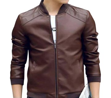 Artificial Leather Jacket For Men Coffee Color