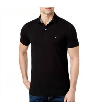 Half sleeve cotton polo shirt for men  - black 