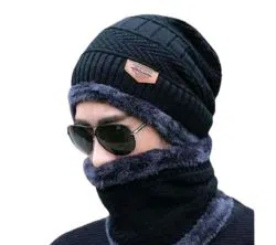 Winter Cap For Unisex  Black 
