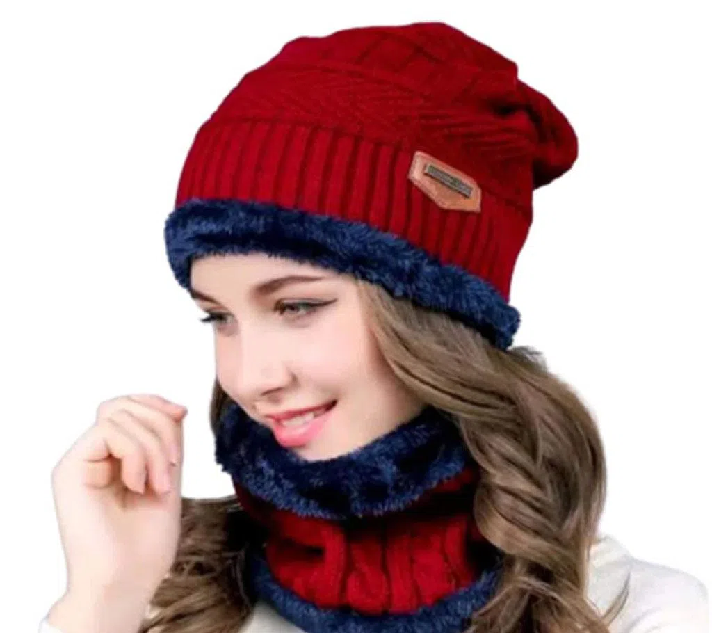 Winter Cap For Unisex  Red 