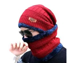 Winter Cap For Unisex  red 