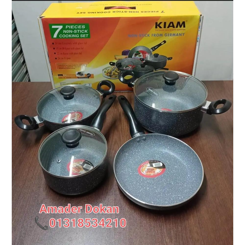 7 Piece Kiam Non Stick Cookware Set - Elevate Culinary Skills with Kiam Non Stick Pots - Designed For Superior Cooking