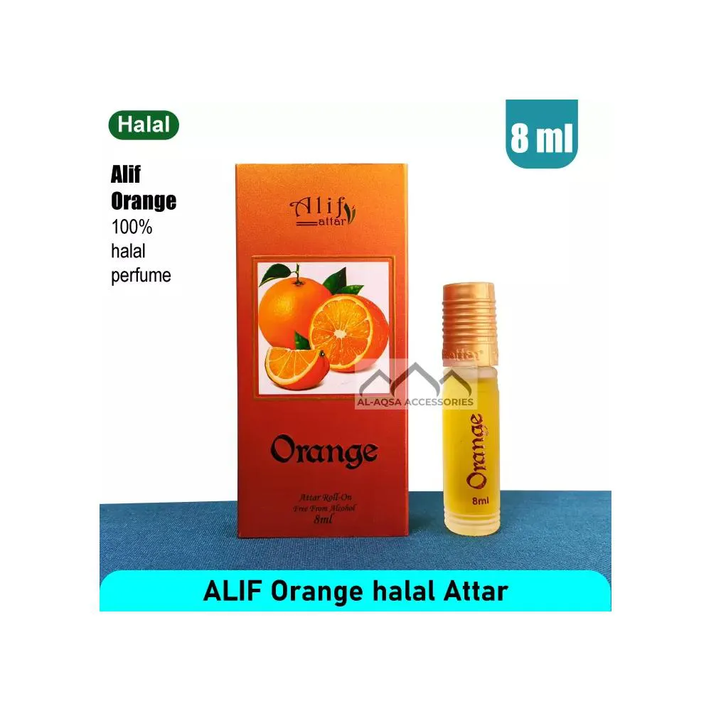 Alif Orange Attar Long Lasting Roll On (halal) Attor - 8ml BD 