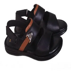 Leather Mens Sandal-black and brown 