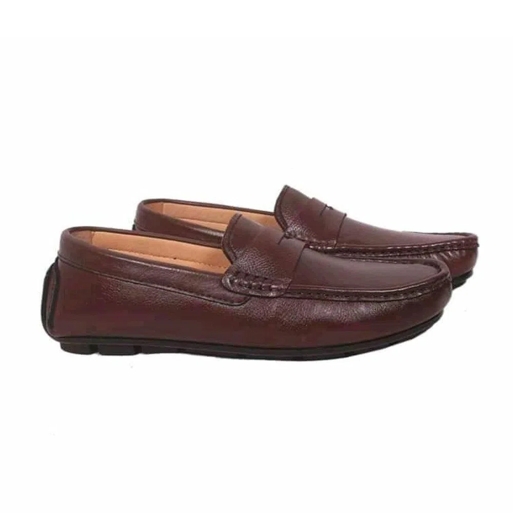 Leather mens Lofers-Brown 