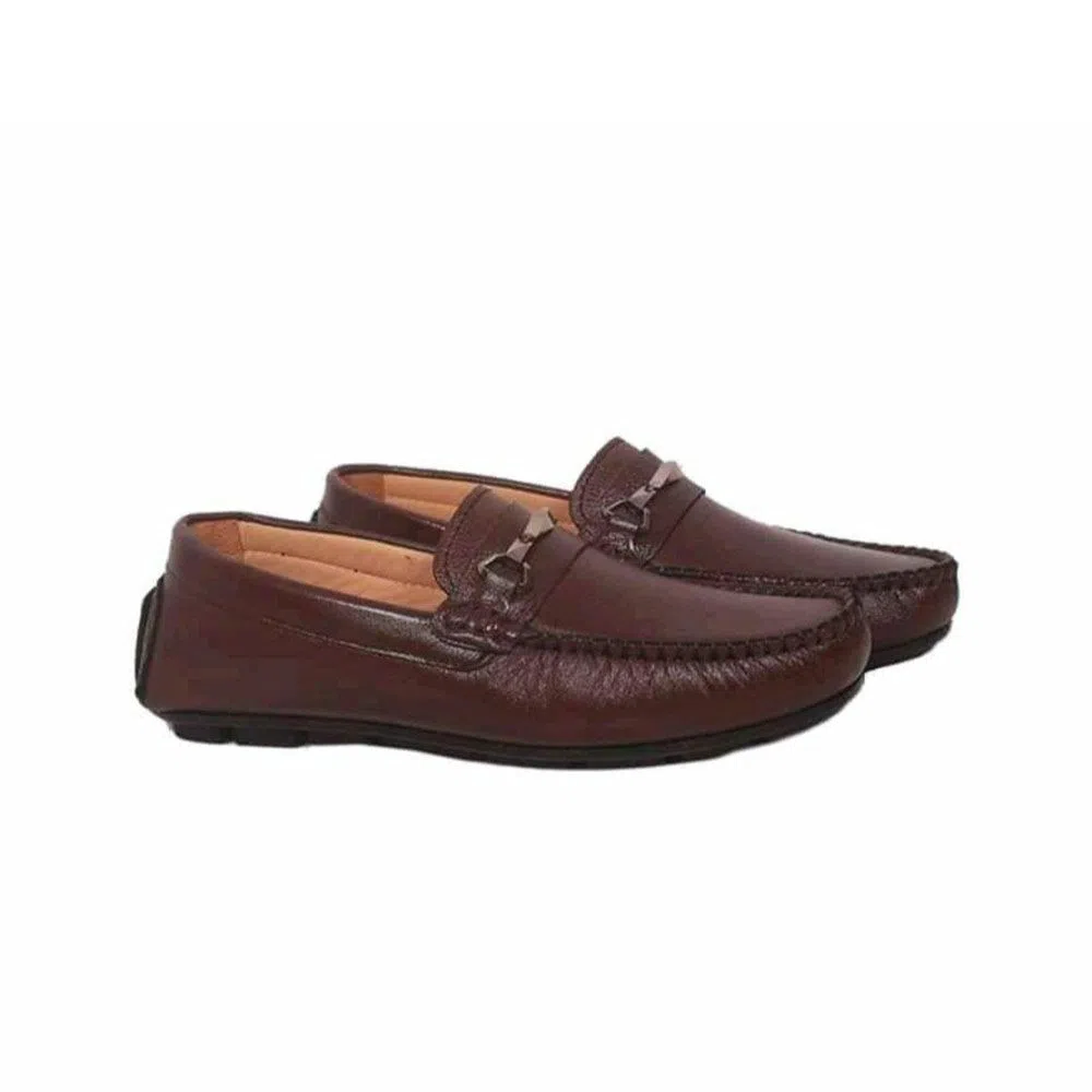 Leather Mens Loafers -maroon 
