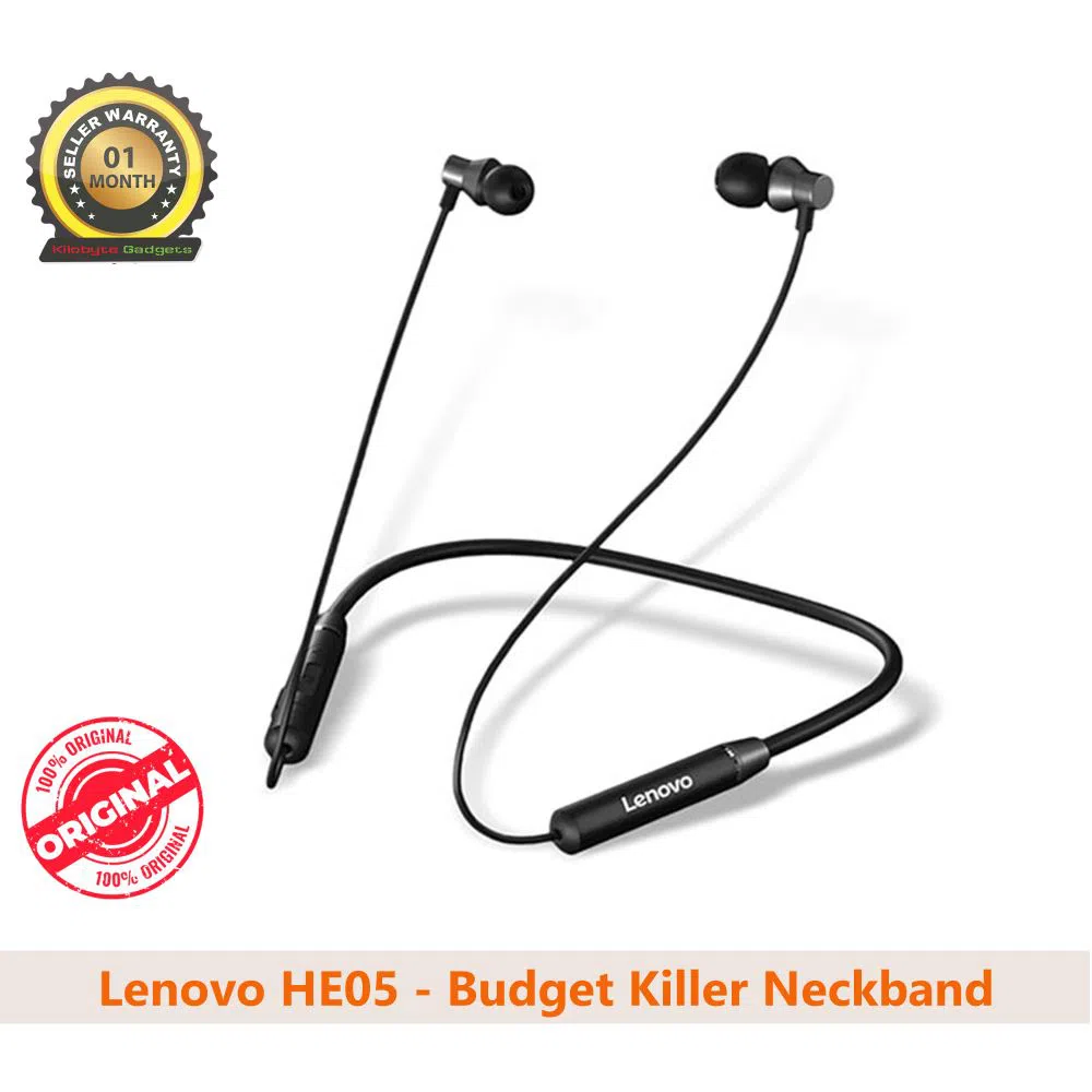 Lenovo HE05 Wireless Magnetic Neckband Bluetooth Headphone Waterproof Stereo Headset with Mic