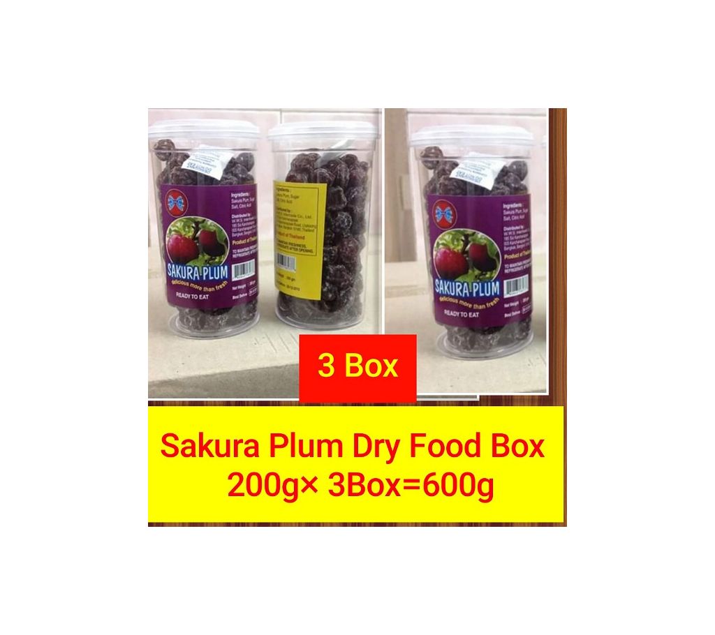 SAKURA PLUM DRY FOOD-হেভি টেস্টি -(3BOX)-Thailand 600gm/ 3 box বাংলাদেশ - 1157276
