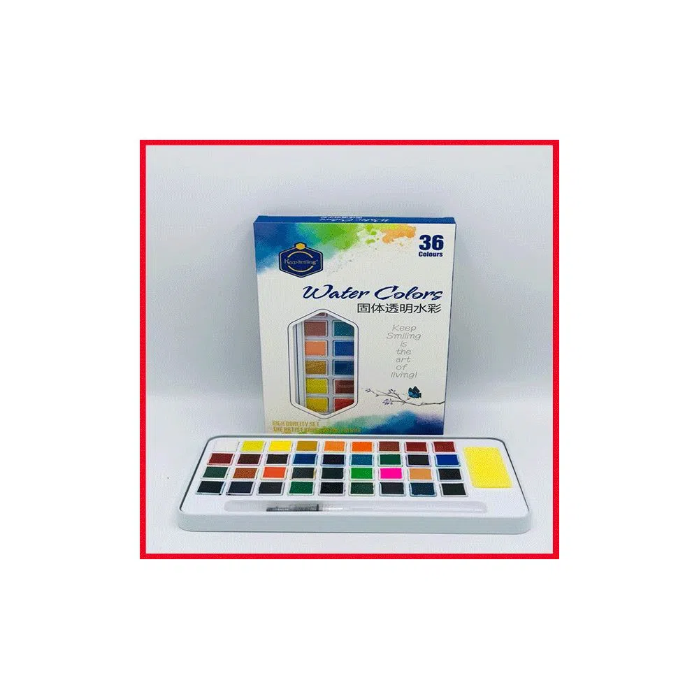 Keep Smiling Watercolor Set in Tin box 36 Colors