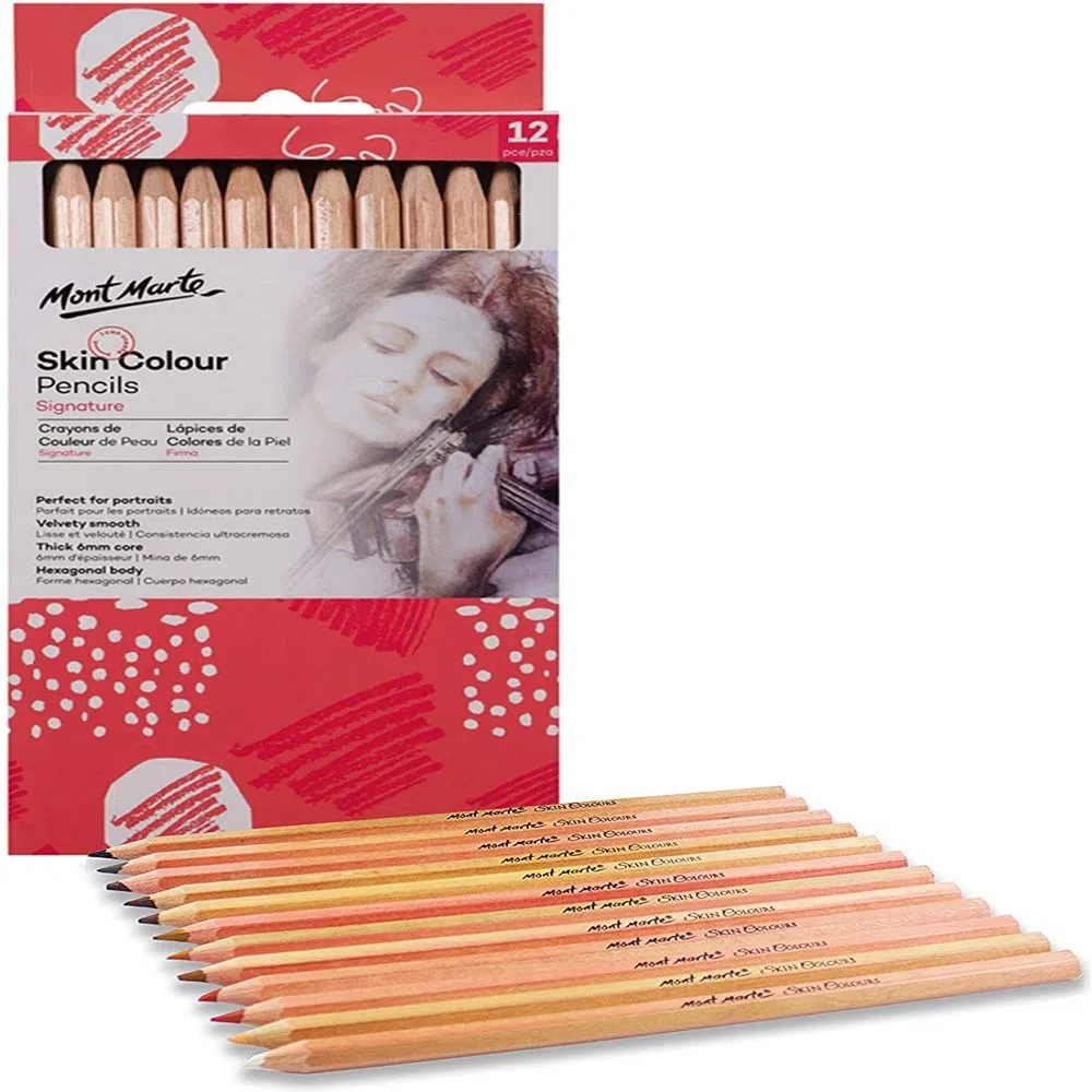 Mont Marte Skin Colour Pencils Set-12 pieces