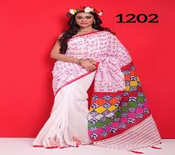 Indian Muslin Multi Color Silk Sharee_1202 No Blouse Pcs Included-pink 