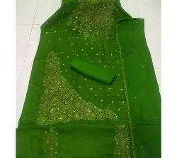 Unstitched Block Printed Cotton 3 piece - green 