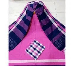 Unstitched Block Printed Cotton 3 piece - pink 
