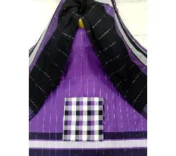 Unstitched Block Printed Cotton 3 piece - black and blue 