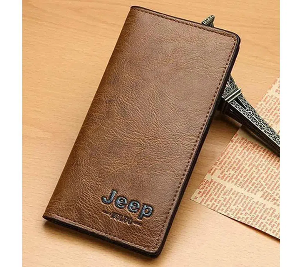 JEEP LONG LEATHER WALLET-brown