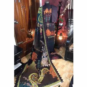 Unstitched Cotton Chicken Work Pakistani Salwar Kameez for Women