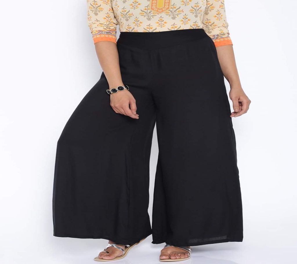 Straight plain চায়না লিনেন পালাজ্জো ফর উইমেন  Solid Skirt Palazzo for ladies বাংলাদেশ - 1177269