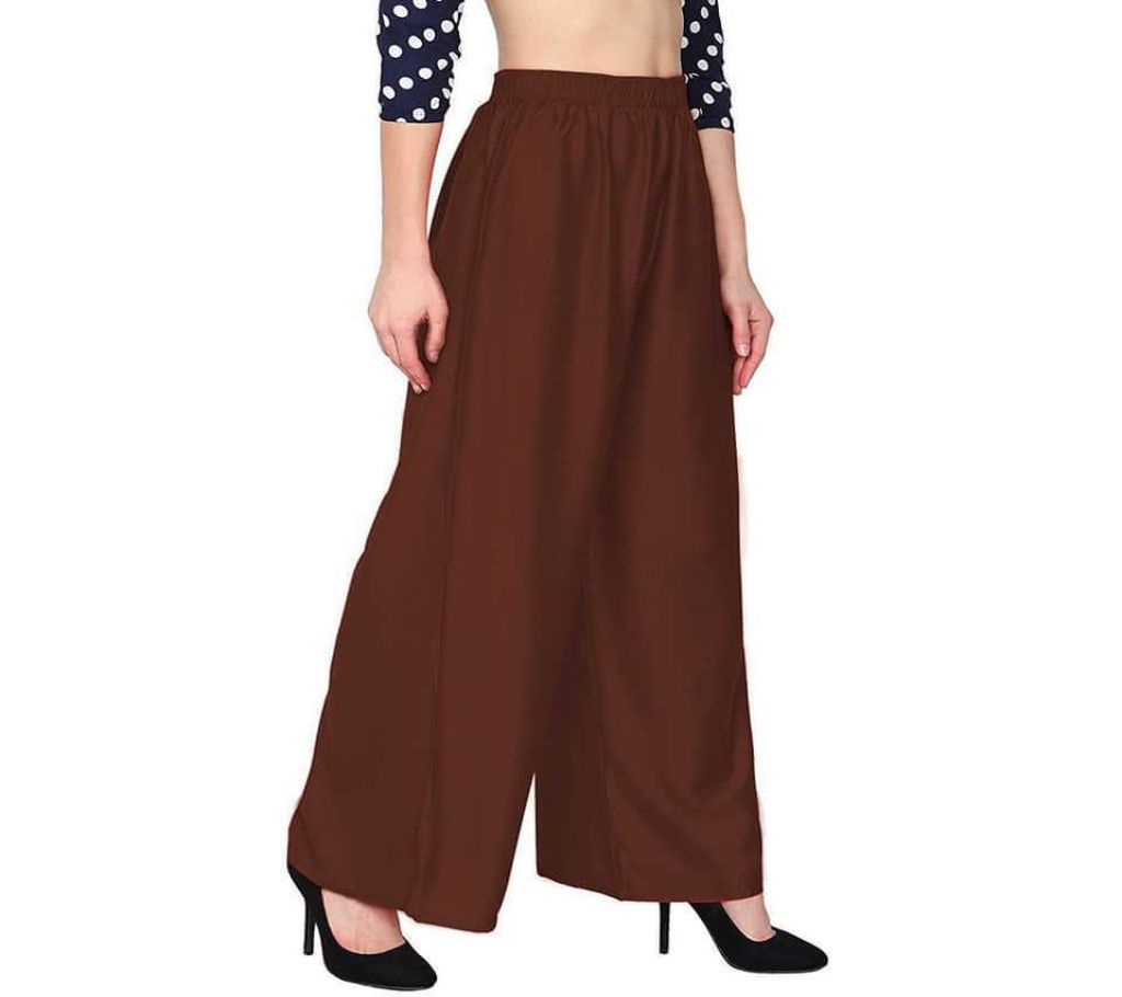 Straight plain চায়না লিনেন পালাজ্জো ফর উইমেন Solid Skirt Palazzo for ladies বাংলাদেশ - 1177273