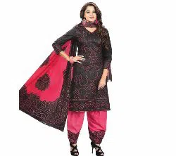 Unstitched Chunri Print Indian Cotton Dress