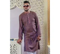 Cotton Panjabi for men -Rosy Brown