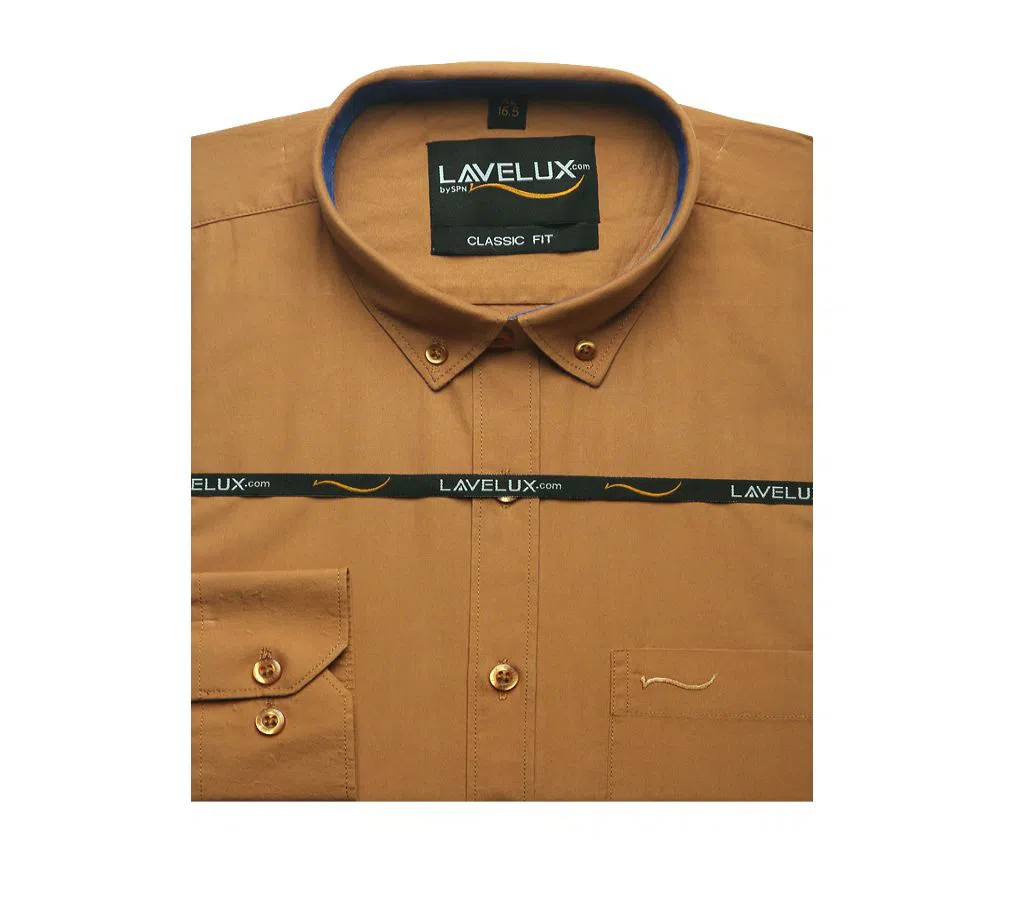 LAVELUX Mens Khaki Fine Cotton Shirt