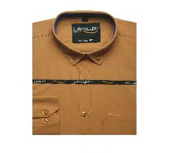LAVELUX Mens Khaki Fine Cotton Shirt