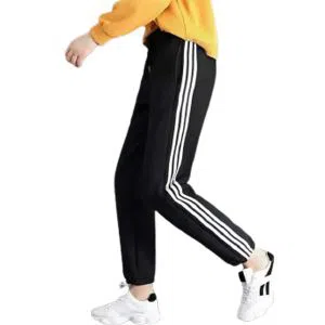 Women Warm Thick Fleece Lined 3-Stripe Sweatpants Thermal Running Jogger Pants