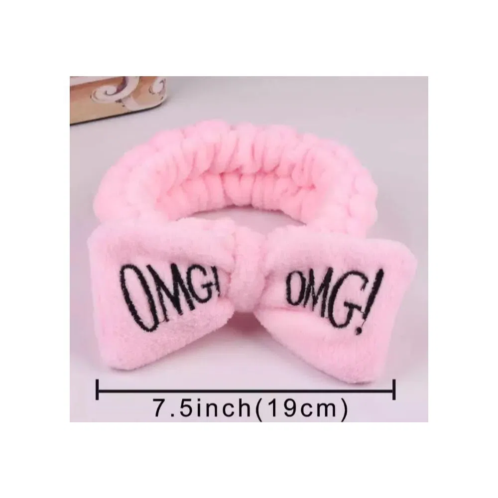 OMG Face Bow Hairbands- Baby Pink