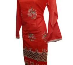 Unstitched Embroidery Cotton Three Piece -