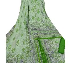Unstitched Cotton Salwar kameez for women -Green 