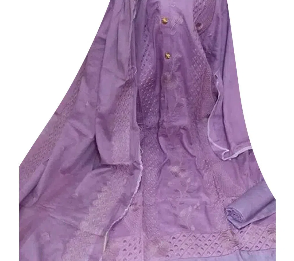 Unstitched Cotton Salwar kameez for women-Purple 