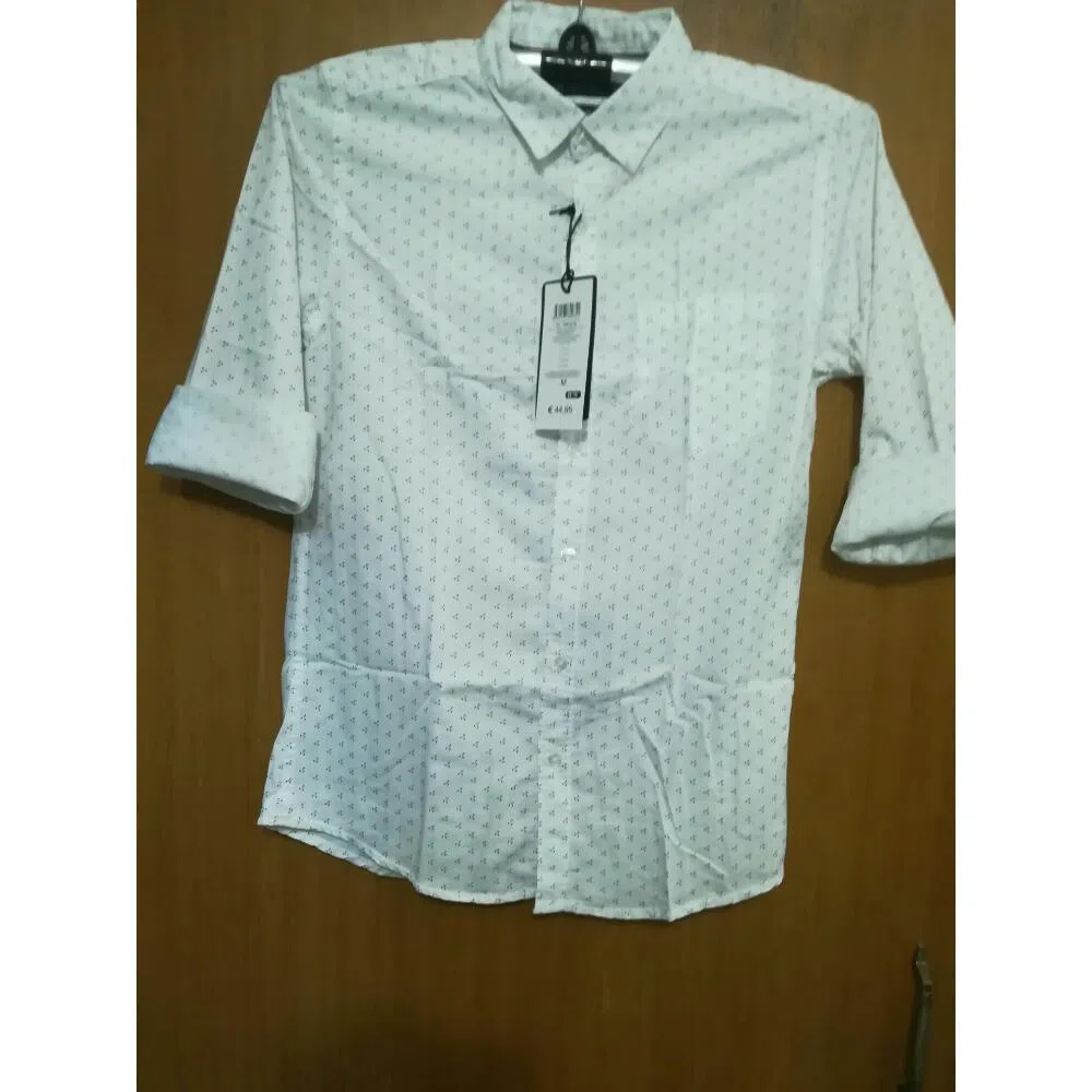 White Print Casual Shirt for Men