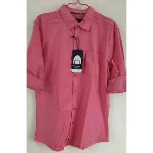 Casual Solid Pink Shirt for Men