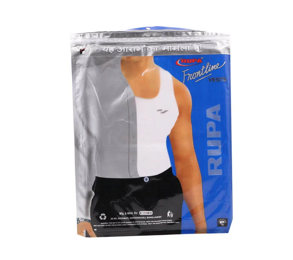 Rupa Frontline Cotton Vest Undershirt for Men - White
