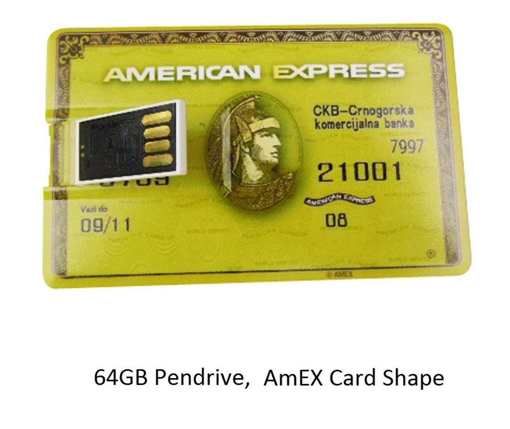 AmEx কার্ড শেপড পেনড্রাইভ(64 GB) বাংলাদেশ - 252803
